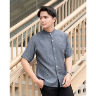 HAVAR Verde Grey Kemeja Koko Muslim Premium Slimfit Lengan Pendek