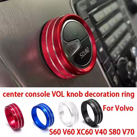 Car Air Conditioning Rotary Knob Ring for Volvo S60 V60 XC60 V40 S80 V70 Car Audio Stereo Volume Con