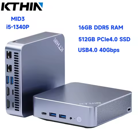 Mini PC Computer i5-1340P WIFI6 BT5.2 Mini Gaming PC 2.5G LAN USB4.0 32GB DDR5 4800MHz PCIe4.0 SSD M