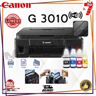 Canon PIXMA G3010 Refillable Ink Tank Wireless Printer with 1 SET of Compatible Ink
