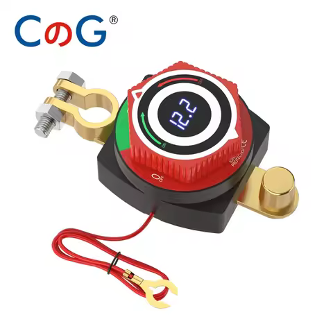 CG Digital Top Post/Side Post Battery Disconnect Switch with LED Voltmeter DC 5-80V ON/OFF Battery K