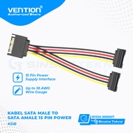 Vention KDB Kabel Power SATA 15 Pin Male to 2 Female Harddisk HDD SSD