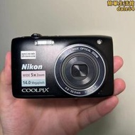 nikon/ coolpix s3100二手數位相機老式ccd懷舊照相機人像