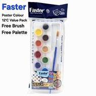 FASTER Poster Colour Value Pack 12'c/3g Alat Lukisan 广告颜料 PC-F-SP2