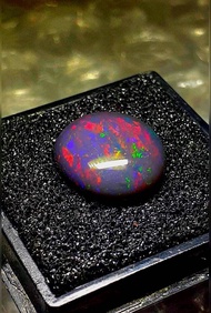 Permata batu kalimaya banten asli black opal solid Dimensi 13 x10 x 4 mm
