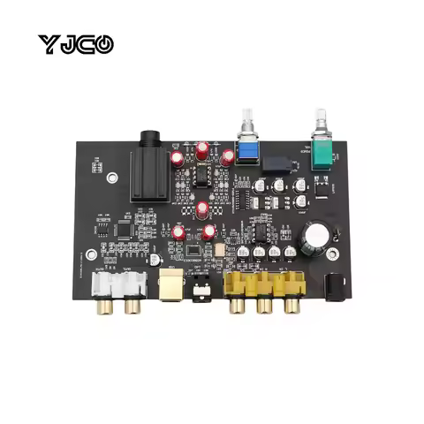 YJCO ES9038Q2M HiFi DAC Decoder Rectifier Amplifier Board USB Audio JRC5532 3900UF/16V Input Coaxial