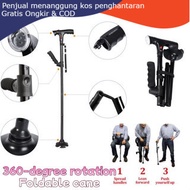 360 Pivot Foldable Walking Stick 1pc Pro Light Weight Crutch Sport Injury Cane Mobility Aid Tongkat 
