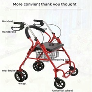 Wheelchair Foldable With 6 Wheels And Footrest For The Elderly Wheelchairs Support Walk Old People Rollator.