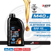 [HYO MOTO] M40-3 Mineral Oil SAE 40 - 4T Motorcycle Engine Oil (1 Litre)