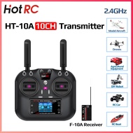 HotRC HT-10A 10CH 2.4G PWM Transmitter F-10A Receiver Radio System For RC Aircraft Remote Control Mo