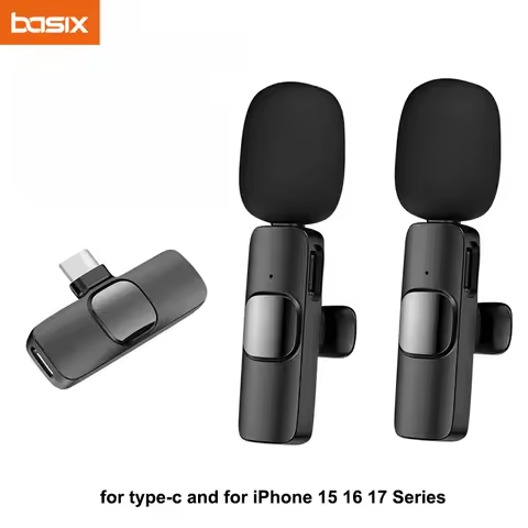 Wireless Lavalier Microphone Mini Mic for Type-C Smartphones Vlogging TikTok Facebook Videos Audio R