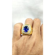 BLUE SAPPHIRE GEM RING WITH SILVER GOLDRing 926