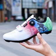 Ready Stock Large Size Cycling Shoes Rotating Button Road Lock Men Women Cycling Shoes Road Cycling Shoes Lockless Cycling Shoes Lace-Free Sneakers Rubber Outdoor Cycling Shoes Professional Sports Shoes Running Shoes Lo