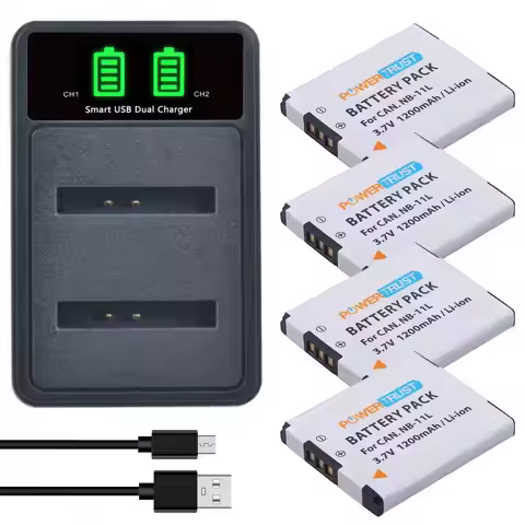 NB-11L NB-11LH Battery +LED Dual Charger for Canon PowerShot A2300 IS,A2400 IS,A2500,A2600,A3400 IS,