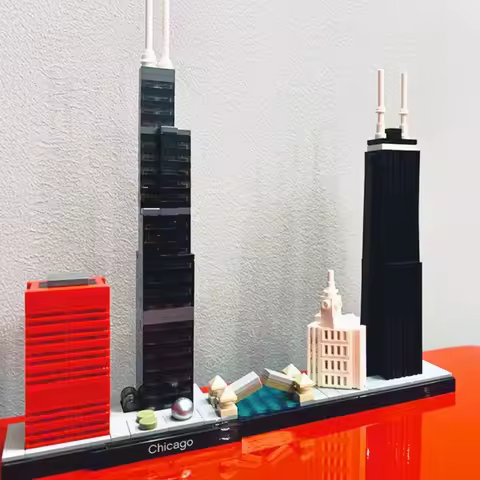 Creative IDEAS City Chicago Skyline Building Landmark 444pcs Model famous Street View Building Block