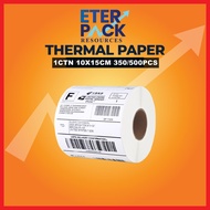 ETER PACK 1CTN AWB 350Pcs A6 Thermal Paper Shipping Label Consignment Note Sticker 100x150mm / 10*15cm 热敏标签 (350pcs/roll)with (500pcs/fold)