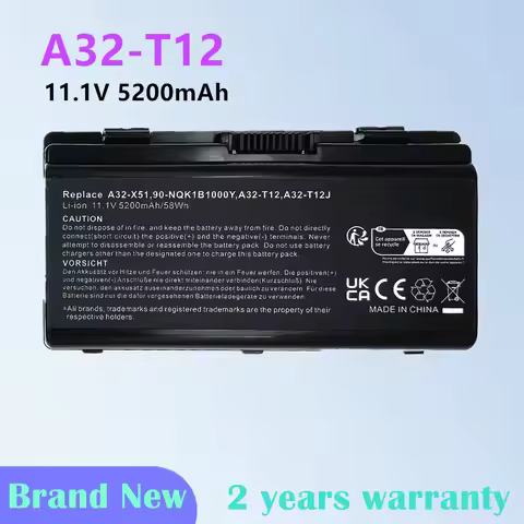 New Laptop Battery For Asus X51H X51L X51R X51RL T12b T12C T12Er T12Jg T12Mg A32-X51 A32-T12 A32-T12