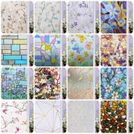 2/4m Flower Window Film Vinyl Opaque Glass Film Privacy Protection Glass 3D Stickers Stained Window 