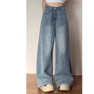 LULU Jeans Latest Korean culottes jeans high waist lightbiru - Baggy Jeans - baggy baggy