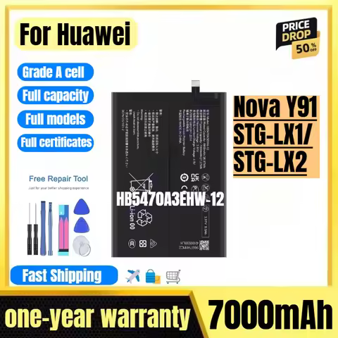 HB5470A3EHW-12 for Huawei Nova Y91/STG-LX1/STG-LX2 Phone Battery 0 Cycle High Quality High Capacity 