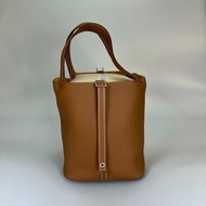 HERMES B刻 金棕銀PICOTIN22