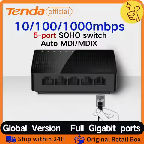 Tenda 1000mbps Gigabit Switch ethernet 10/100/1000Mbps 5 port Full Gigabit Speed Smart Internet ethe