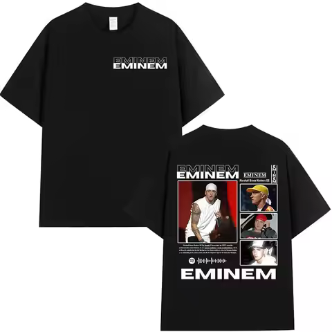 Rapper Eminem Marshall Byuce Mathers Album 2025 Graphic Tee Shirt Men's Hip Hop Vintage Cotton Short