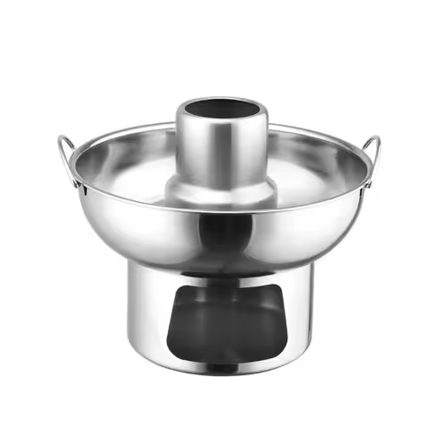 Traditional Stainless Steel Small Hotpot Double Ear Large-diameter Charcoal Hot Pot Well-ventilated 