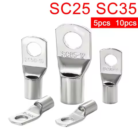 5/10pcs Terminal Crimp SC25 SC35 SC Wire Nose Lugs Ring Battery Cable Bolt Hole Connector Lugs Screw