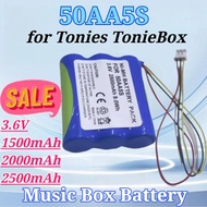 For 50AA5S 3.6V 1500/2000/2500mAh Music Box Battery for Tonies TonieBox Musicbox Soundbox Audio Play