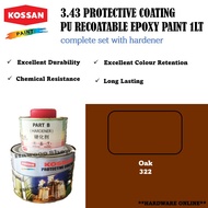 (OAK) 1LT KOSSAN PAINT PU PAINT EPOXY PU 3.43 FOR METAL/FLOOR/BOAT/TILE