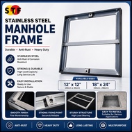 STF Heavy Duty Stainless Steel Manhole Frame 12"x12" 18"x24" Anti Rust Floor Drain Cover Inspection 