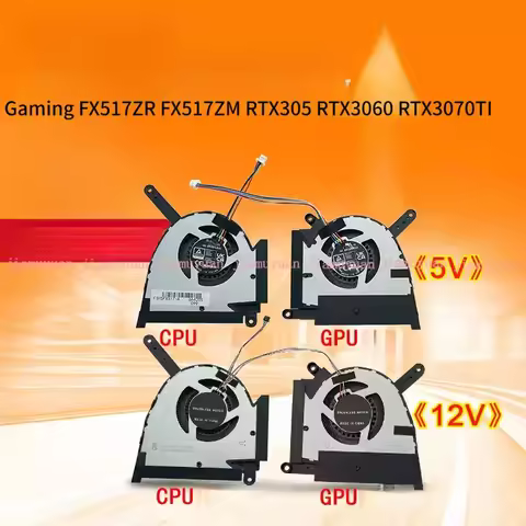 NEW Laptop For Asus TUF Gaming FX517ZR FX517ZM RTX305 RTX3060 RTX3070TI 12V 5V CPU GPU Cooler Fans 1