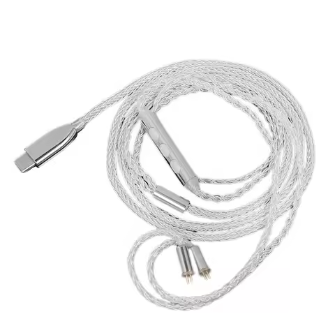B03F Headphone Cable Replacement 8Core Earphone Replacement Cable 2Pin 0.78mm Plug 51in Earphone Cab