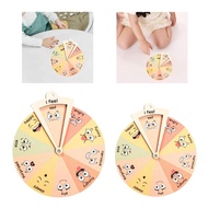 [xdnblun] Wooden Kids Emotion Wheel Learn Emotion Through Play Interactive Preschoolers Portable Emo