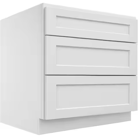 White 30 Shaker Style Unassembled Kitchen Base Cabinet with Full Overlay, 34.5H x 24D