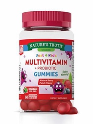 ▶$1 Shop Coupon◀  Kids Multivitamin Gummies with Probiotics | 60 Count | Vegetarian, Non-GMO, Gluten