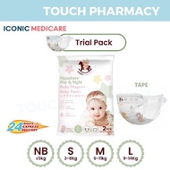 [Trial Pack] ICONIC Babycare Signature Day & Night Baby Diaper Tape NB/S/L/XL (2 PCS)
