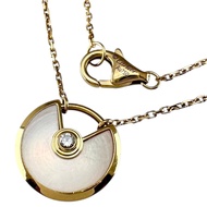 CARTIER/Cartier White Shell Diamond Amulet Necklace, 18K Yellow Gold, 3.0g, 39/42cm, Women's [Pre-ow