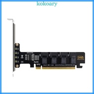 KOK PCIE 16X Adapter Card PCIE to Adapter Card PCIE X16 to 4 Port NVME SFF8643 SFF8639 PCIE Split Ex