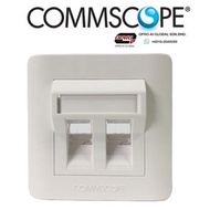 [2 GANG] Commscope AMP® Ori Faceplate 45Degree Angle RJ45 RJ11 CAT 3 / CAT 5e / CAT 6 / CAT 6A / CAT