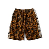 Bape100 ของแท้ X MCM กางเกงขาสั้น ลายพราง สไตล์ฮิปฮอป สําหรับผู้ชาย