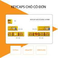 Bộ keycaps Chó độc thân đáng yêu 10 phím | keycaps PBT | Keycaps OEM | Keycaps bàn phím