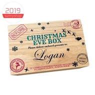 1 Piece Wooden Christmas Eve Box Night Before Christmas with Lock Christmas Santa Gift Box for Christmas