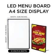 LED Menu Lightbox Black / Board Frame Menu / Order Board/ Milktea Menu Board/ LED Menu Display A2 A3