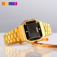 【Pre-order】 Skmei Sports Ladies Watch Waterproof Luxury Gold Stainless Steel Digital Watch for Woman Women