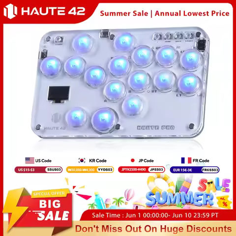 Haute42 Fighting Stick Mini Hitbox Leverless Controller For PC/PS4/PS5/Switch Joystick Arcade Hitbox