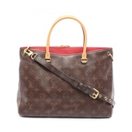 LOUIS VUITTON Pallas 單肩包 手提包 M41175 Monogram 帆布 棕紅色 二手 LV