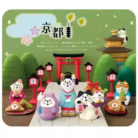 Zakka Japanese Drinking Matcha Cat Desktop Decoration Cat Tea Cup Rabbit Teapot Scene Shooting Props