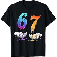 67 Six Seven Funny Meme Drip Graphic Cotton Casual Tops 6 7 Meme Fashion Short Sleeve Tee Shirt